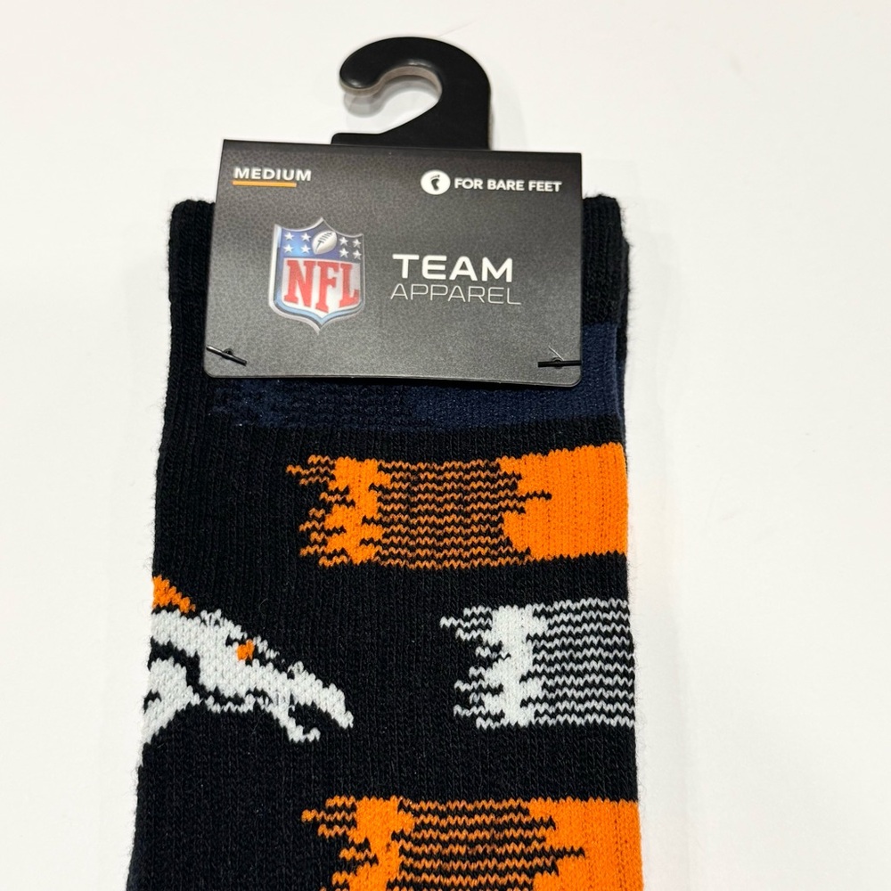NEW Denver Broncos Medium Socks Black Navy Orange NFL Football Team Fan Sports - Picture 3 of 4